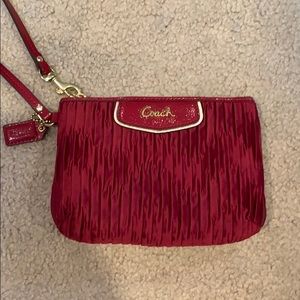 Burgundy Coach Wristlet